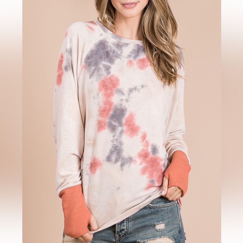 French Terry Dolman Tie Dye Everyday Top